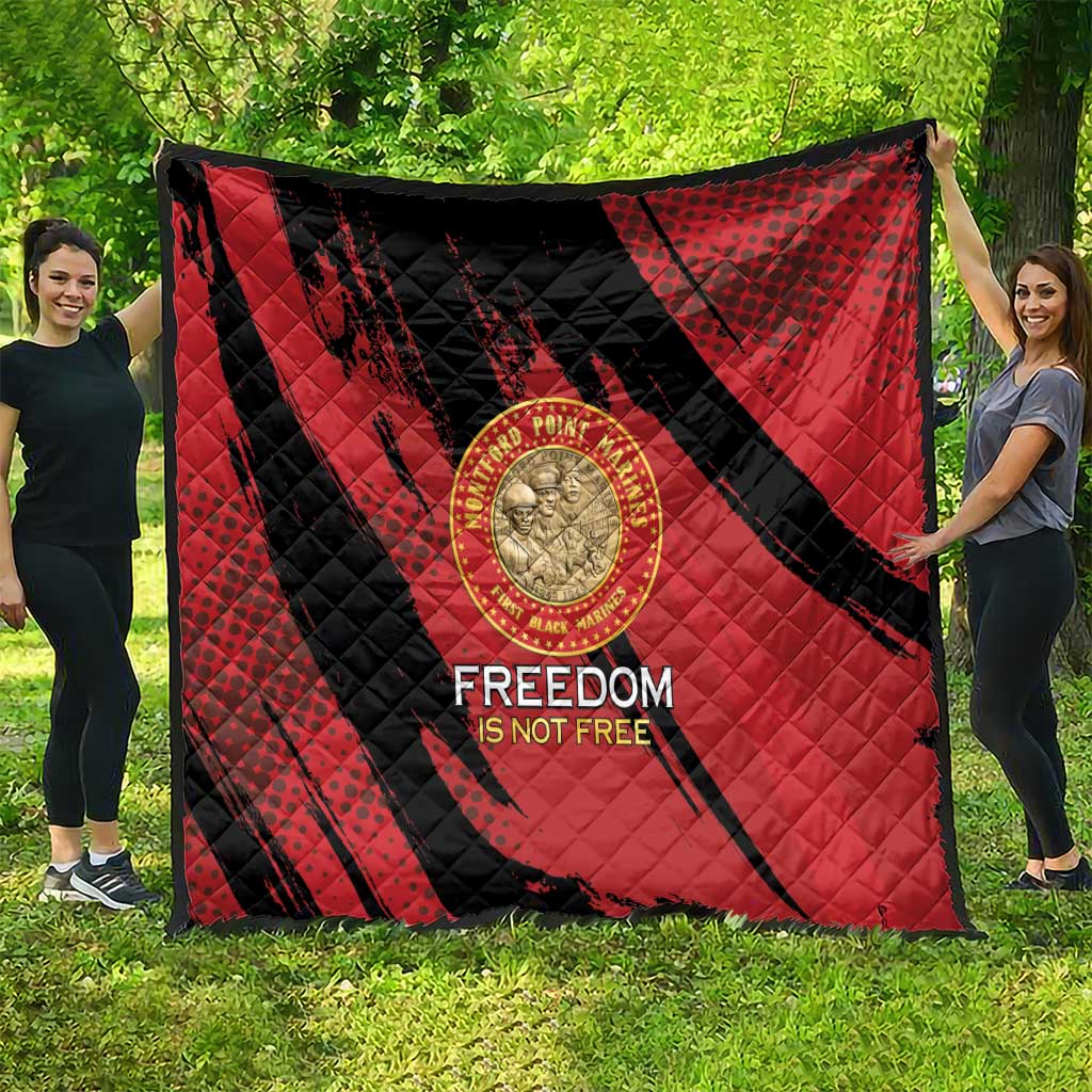 Proud to Honor Montford Point Marines Quilt Freedom Is Not Free - Red - Wonder Print Shop
