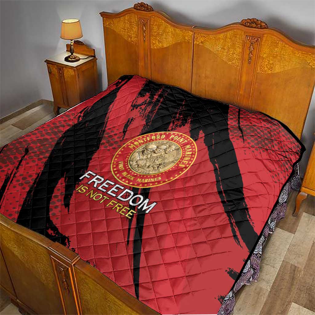 Proud to Honor Montford Point Marines Quilt Freedom Is Not Free - Red - Wonder Print Shop