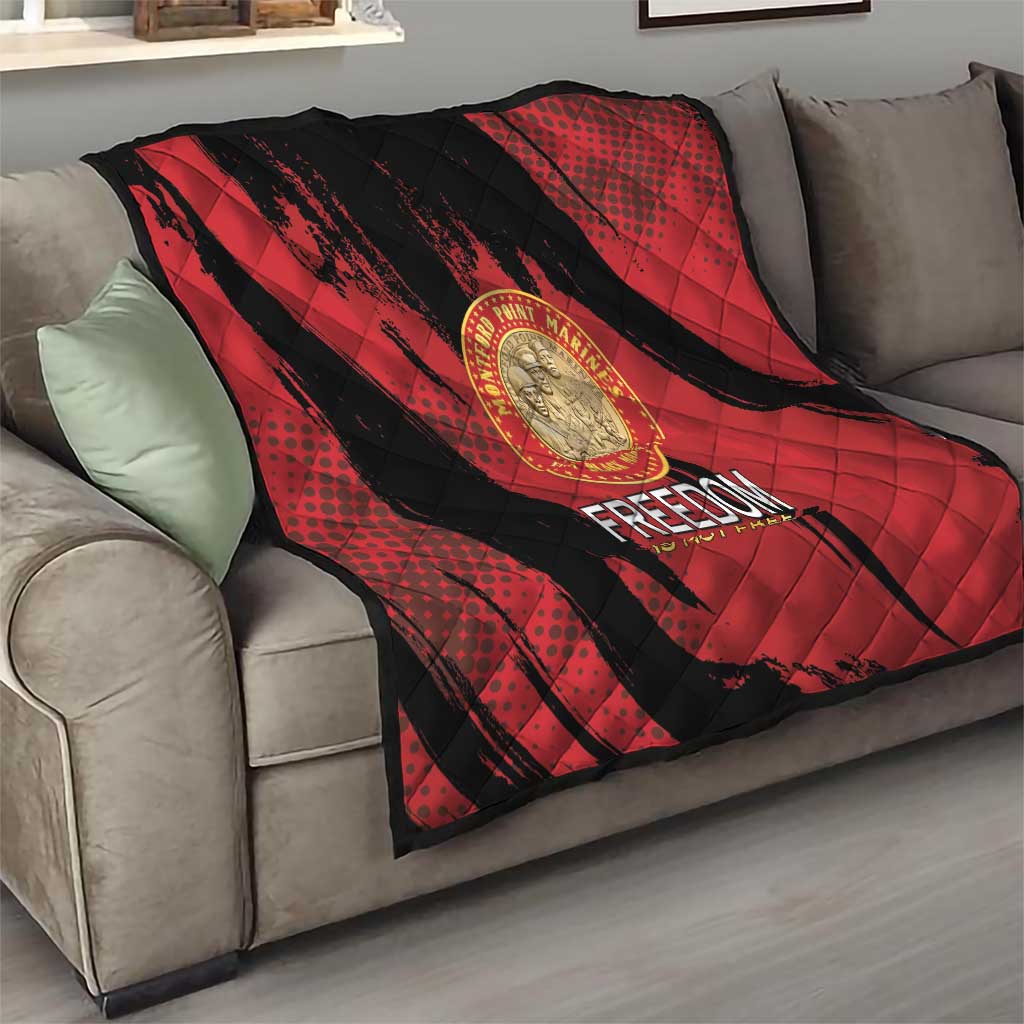 Proud to Honor Montford Point Marines Quilt Freedom Is Not Free - Red - Wonder Print Shop