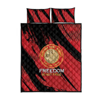 Proud to Honor Montford Point Marines Quilt Bed Set Freedom Is Not Free - Red - Wonder Print Shop