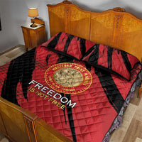 Proud to Honor Montford Point Marines Quilt Bed Set Freedom Is Not Free - Red - Wonder Print Shop