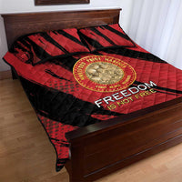 Proud to Honor Montford Point Marines Quilt Bed Set Freedom Is Not Free - Red - Wonder Print Shop