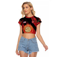 Personalized Proud to Honor Montford Point Marines Raglan Cropped T Shirt Freedom Is Not Free - Red - Wonder Print Shop