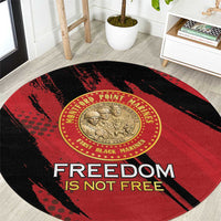 Proud to Honor Montford Point Marines Round Carpet Freedom Is Not Free - Red - Wonder Print Shop