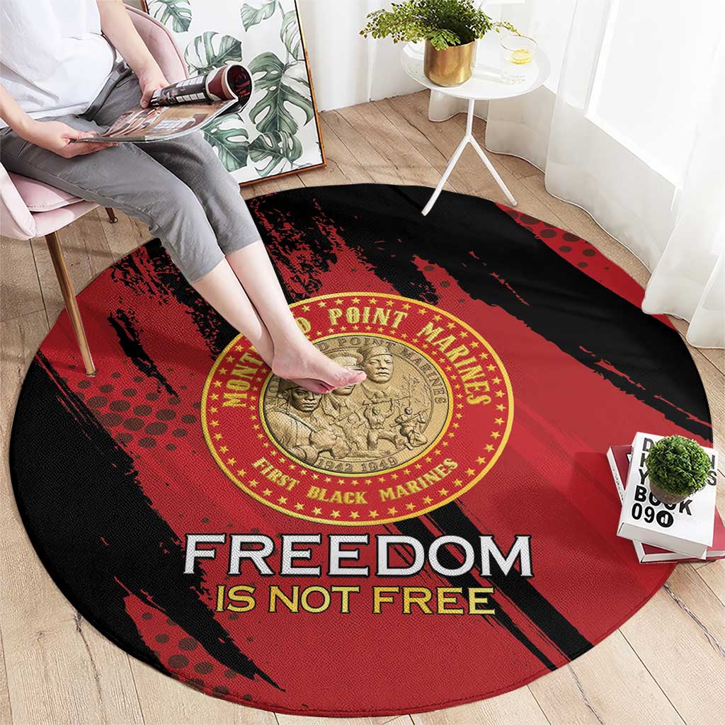 Proud to Honor Montford Point Marines Round Carpet Freedom Is Not Free - Red - Wonder Print Shop