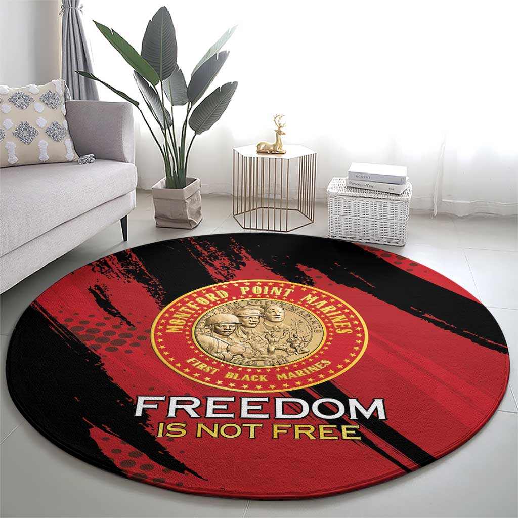 Proud to Honor Montford Point Marines Round Carpet Freedom Is Not Free - Red - Wonder Print Shop