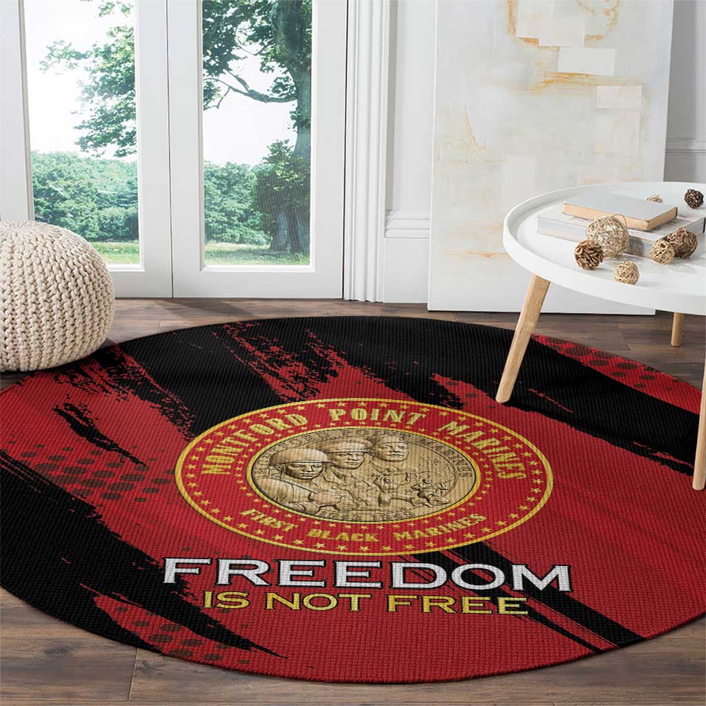 Proud to Honor Montford Point Marines Round Carpet Freedom Is Not Free - Red - Wonder Print Shop