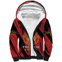 Personalized Proud to Honor Montford Point Marines Sherpa Hoodie Freedom Is Not Free - Red - Wonder Print Shop