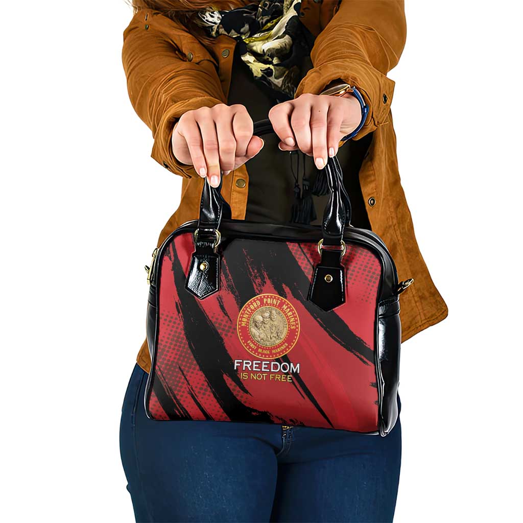 Proud to Honor Montford Point Marines Shoulder Handbag Freedom Is Not Free - Red - Wonder Print Shop