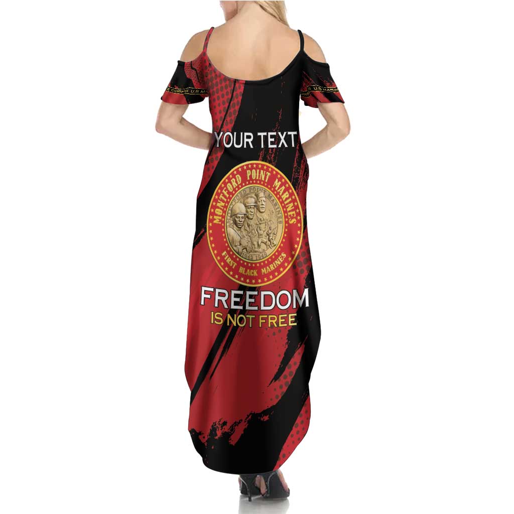 Personalized Proud to Honor Montford Point Marines Summer Maxi Dress Freedom Is Not Free - Red - Wonder Print Shop