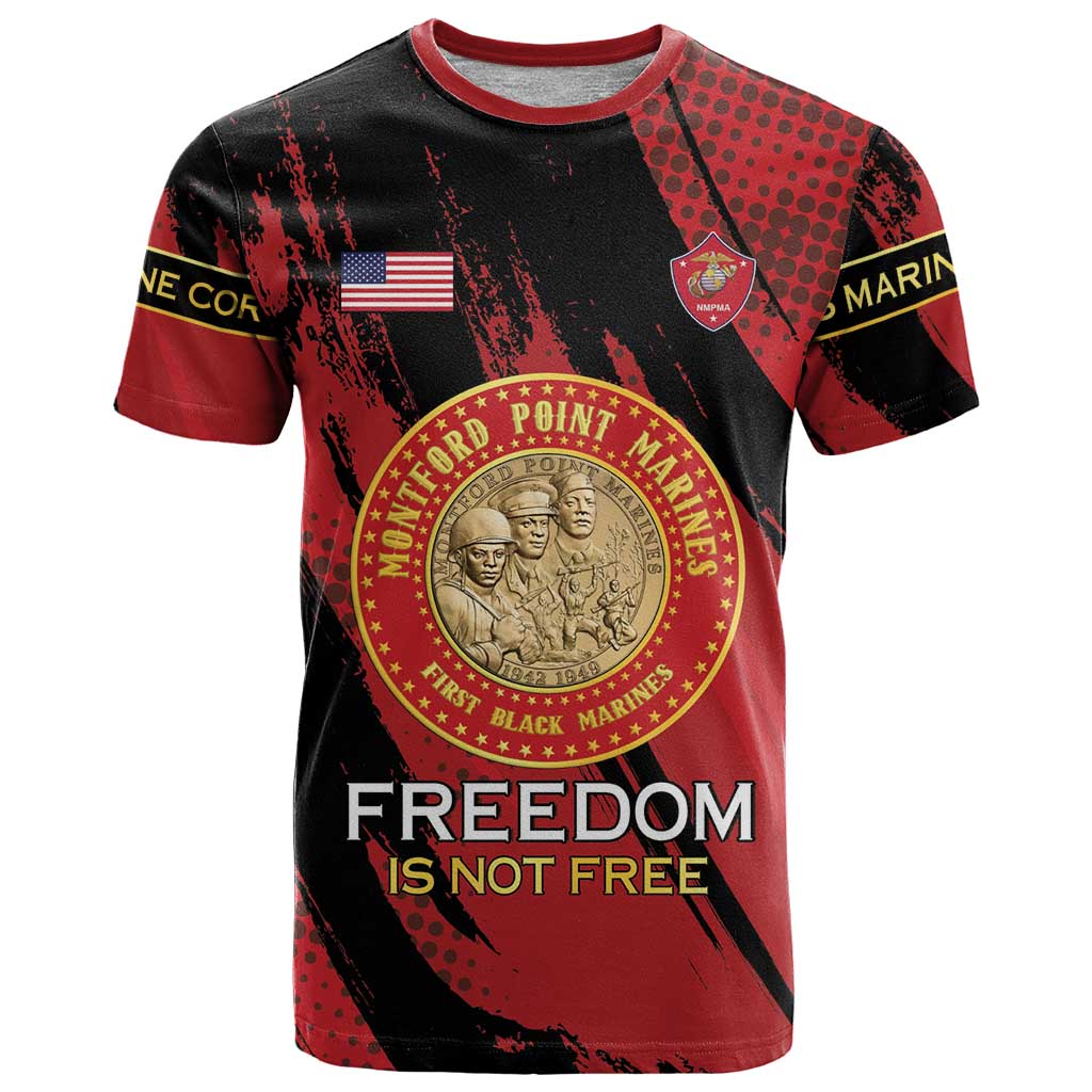 Personalized Proud to Honor Montford Point Marines T Shirt Freedom Is Not Free - Red - Wonder Print Shop