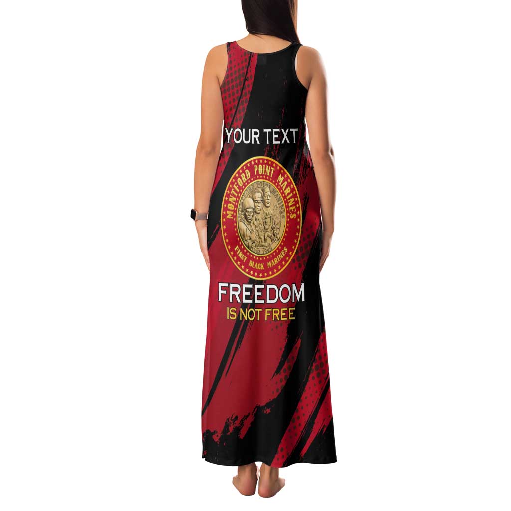 Personalized Proud to Honor Montford Point Marines Tank Maxi Dress Freedom Is Not Free - Red - Wonder Print Shop