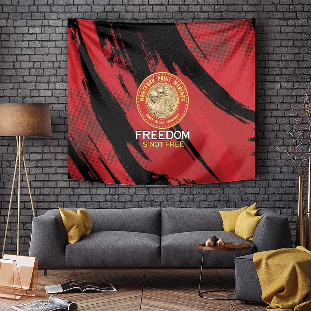 Proud to Honor Montford Point Marines Tapestry Freedom Is Not Free - Red - Wonder Print Shop