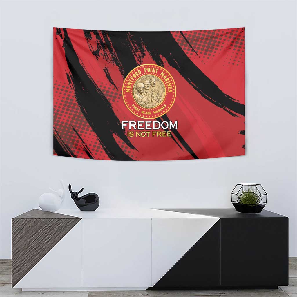 Proud to Honor Montford Point Marines Tapestry Freedom Is Not Free - Red - Wonder Print Shop