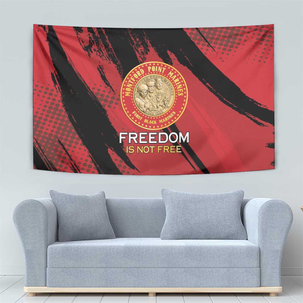 Proud to Honor Montford Point Marines Tapestry Freedom Is Not Free - Red - Wonder Print Shop