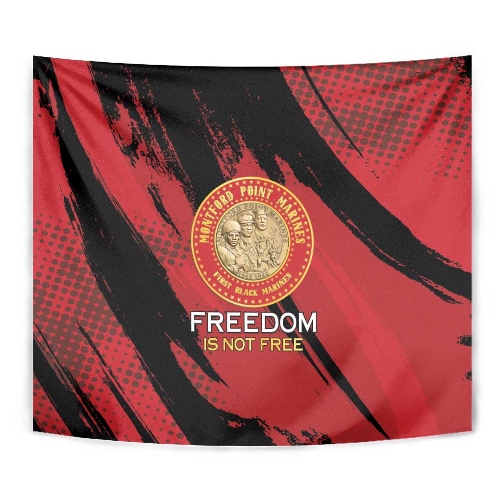 Proud to Honor Montford Point Marines Tapestry Freedom Is Not Free - Red - Wonder Print Shop