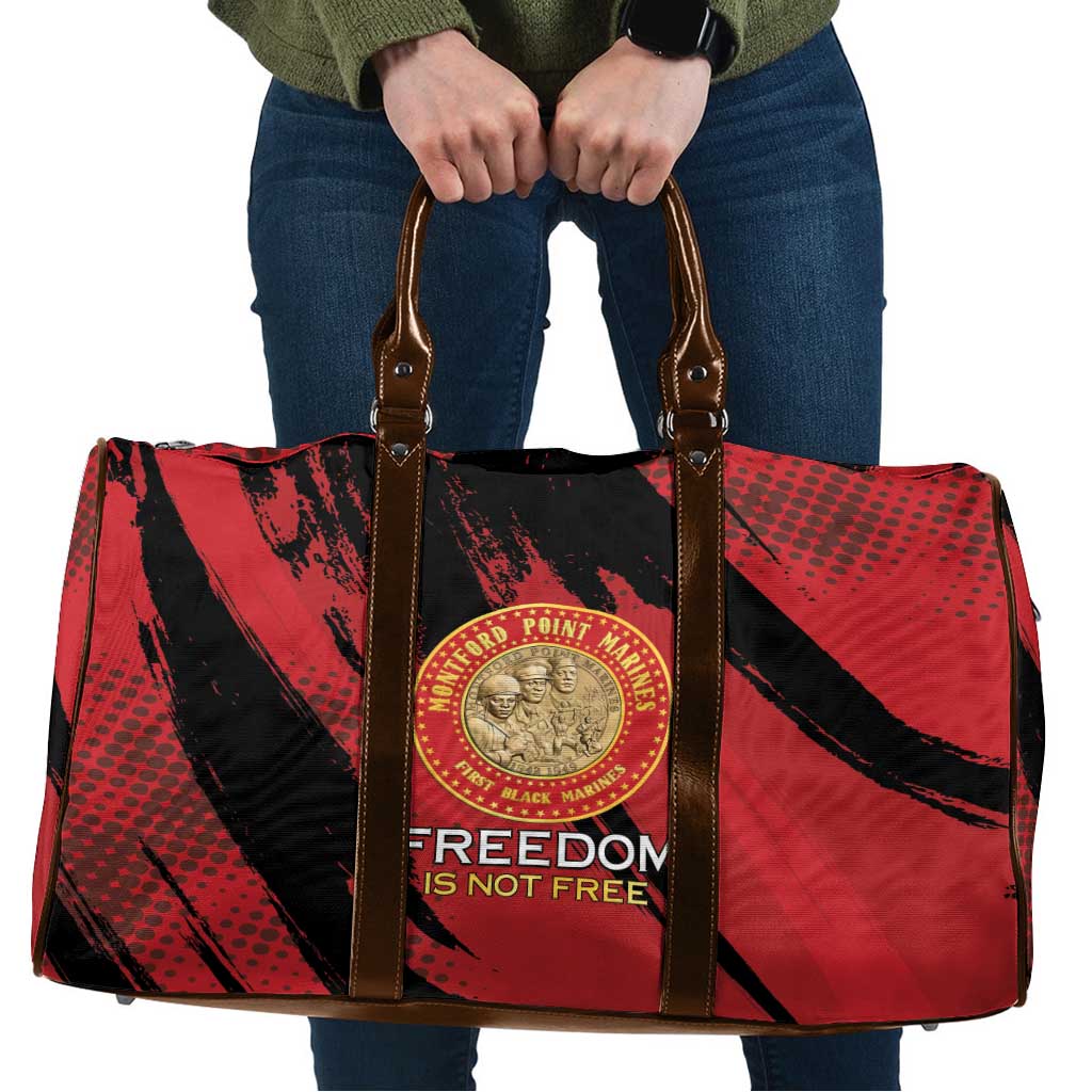 Proud to Honor Montford Point Marines Travel Bag Freedom Is Not Free - Red - Wonder Print Shop
