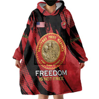 Personalized Proud to Honor Montford Point Marines Wearable Blanket Hoodie Freedom Is Not Free - Red - Wonder Print Shop
