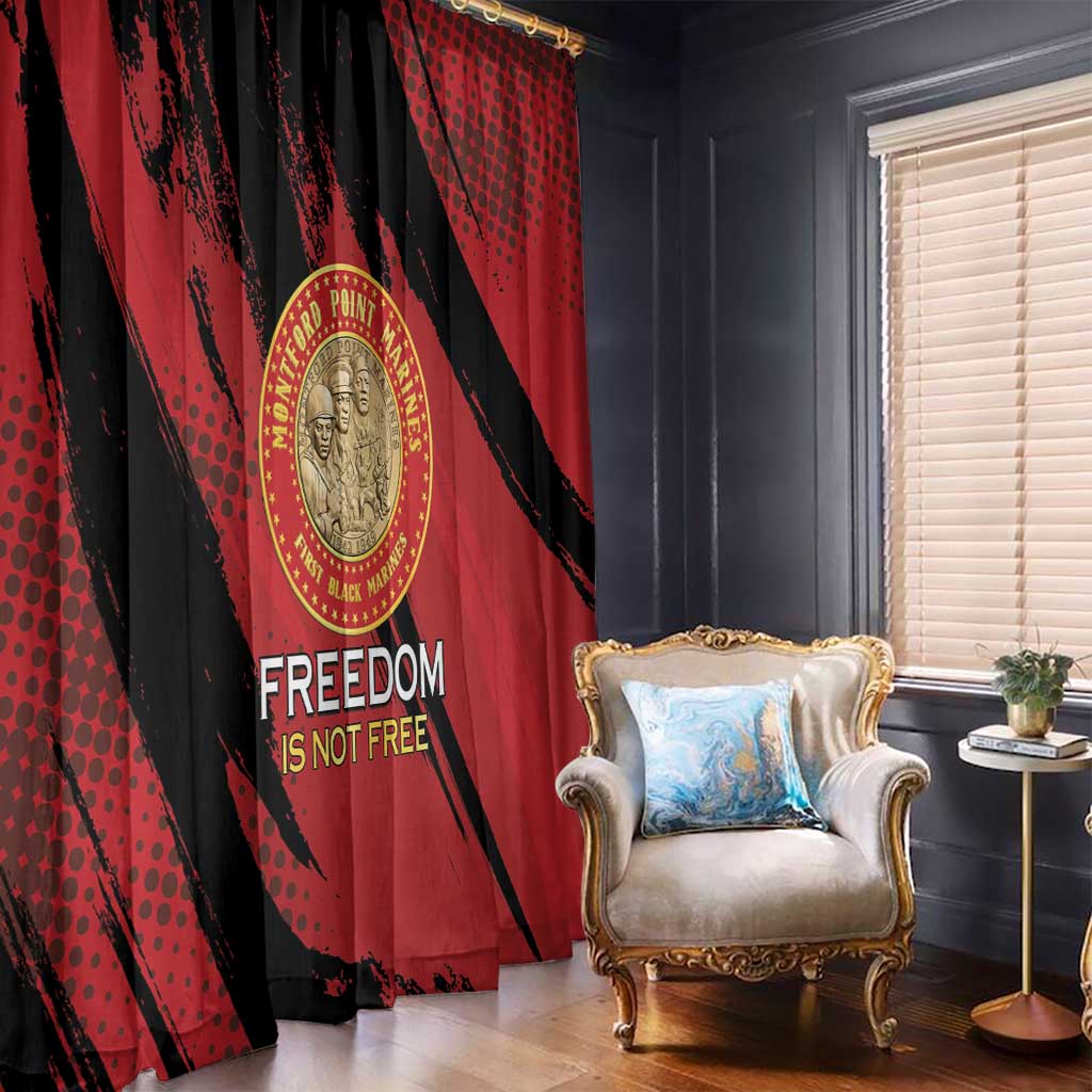 Proud to Honor Montford Point Marines Window Curtain Freedom Is Not Free - Red - Wonder Print Shop