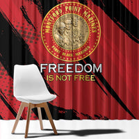 Proud to Honor Montford Point Marines Window Curtain Freedom Is Not Free - Red - Wonder Print Shop