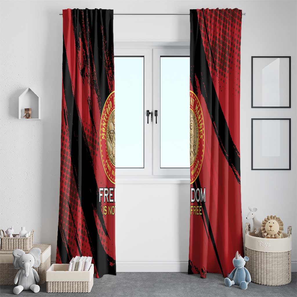 Proud to Honor Montford Point Marines Window Curtain Freedom Is Not Free - Red - Wonder Print Shop