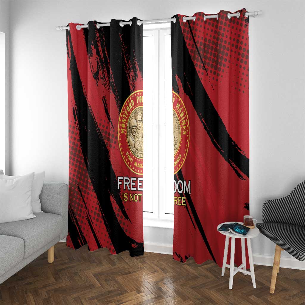 Proud to Honor Montford Point Marines Window Curtain Freedom Is Not Free - Red - Wonder Print Shop
