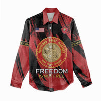 Personalized Proud to Honor Montford Point Marines Women Casual Shirt Freedom Is Not Free - Red - Wonder Print Shop