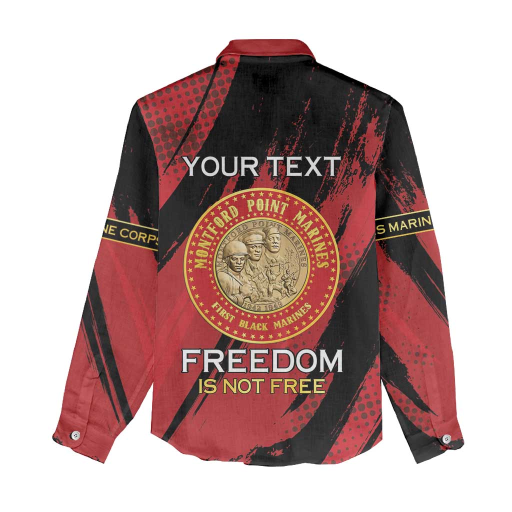 Personalized Proud to Honor Montford Point Marines Women Casual Shirt Freedom Is Not Free - Red - Wonder Print Shop