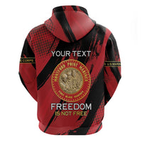 Personalized Proud to Honor Montford Point Marines Zip Hoodie Freedom Is Not Free - Red - Wonder Print Shop