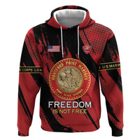 Personalized Proud to Honor Montford Point Marines Zip Hoodie Freedom Is Not Free - Red - Wonder Print Shop
