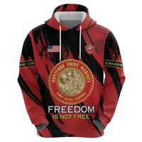 Personalized Proud to Honor Montford Point Marines Zip Hoodie Freedom Is Not Free - Red - Wonder Print Shop