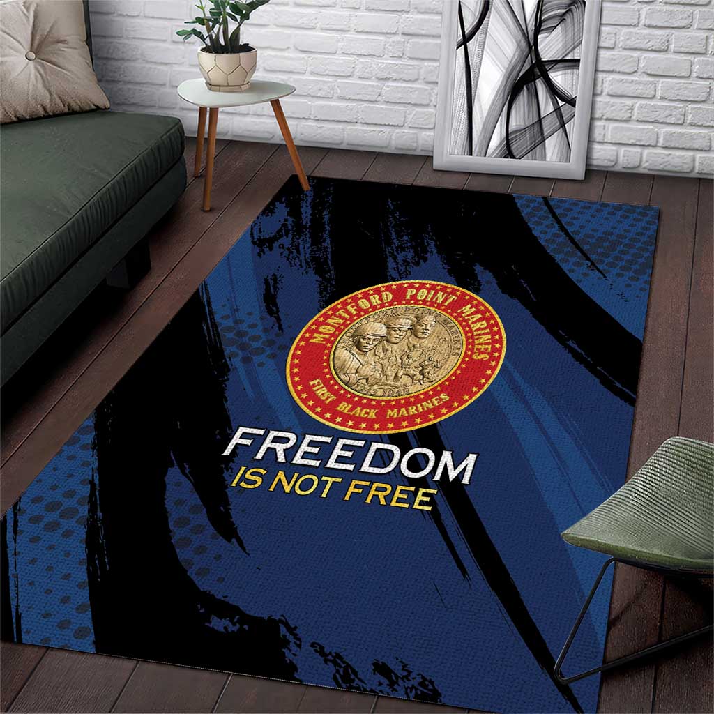 Proud to Honor Montford Point Marines Area Rug Freedom Is Not Free - Blue - Wonder Print Shop