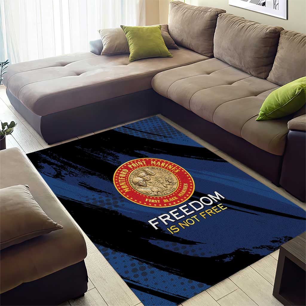 Proud to Honor Montford Point Marines Area Rug Freedom Is Not Free - Blue - Wonder Print Shop