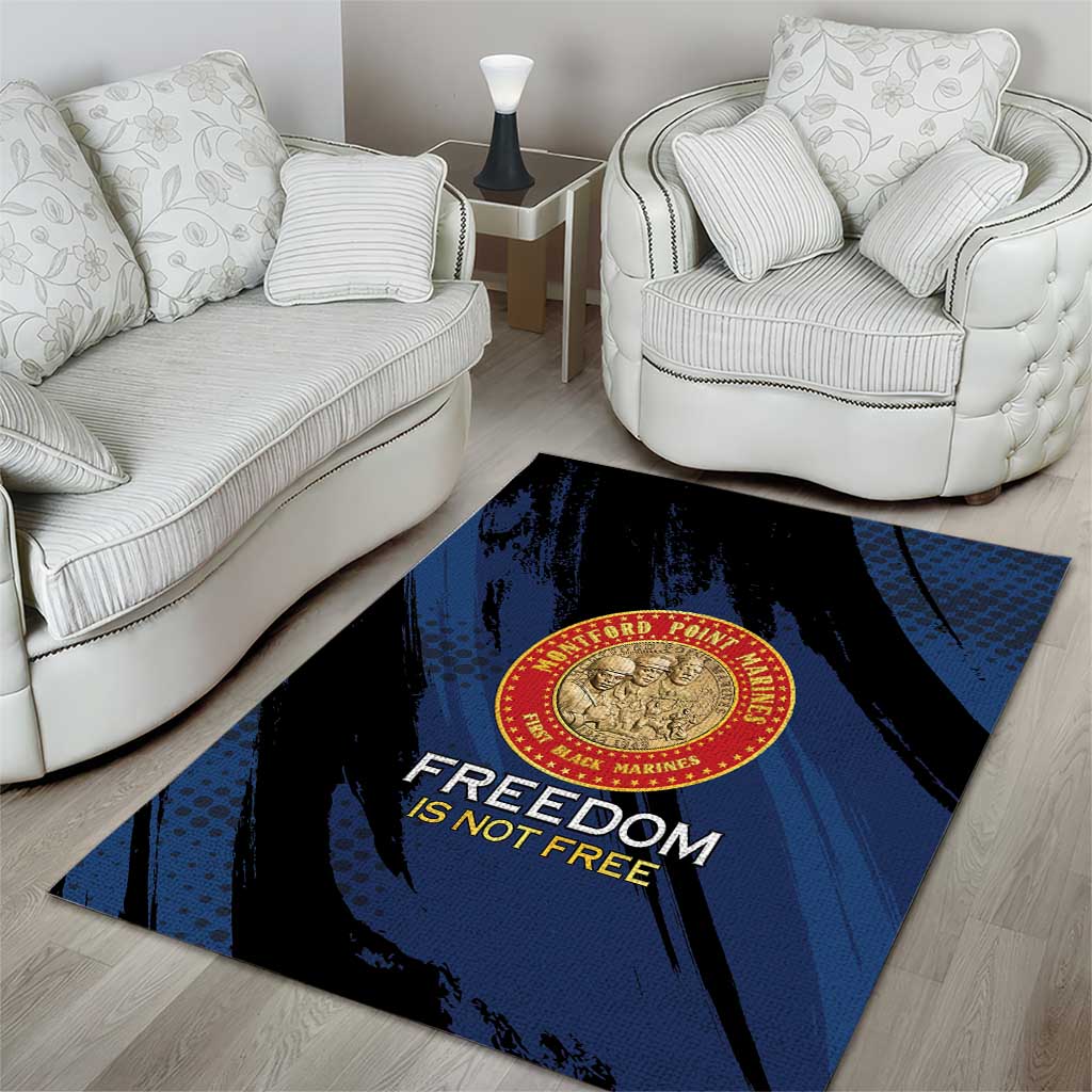 Proud to Honor Montford Point Marines Area Rug Freedom Is Not Free - Blue - Wonder Print Shop