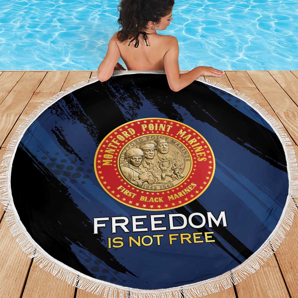 Proud to Honor Montford Point Marines Beach Blanket Freedom Is Not Free - Blue - Wonder Print Shop