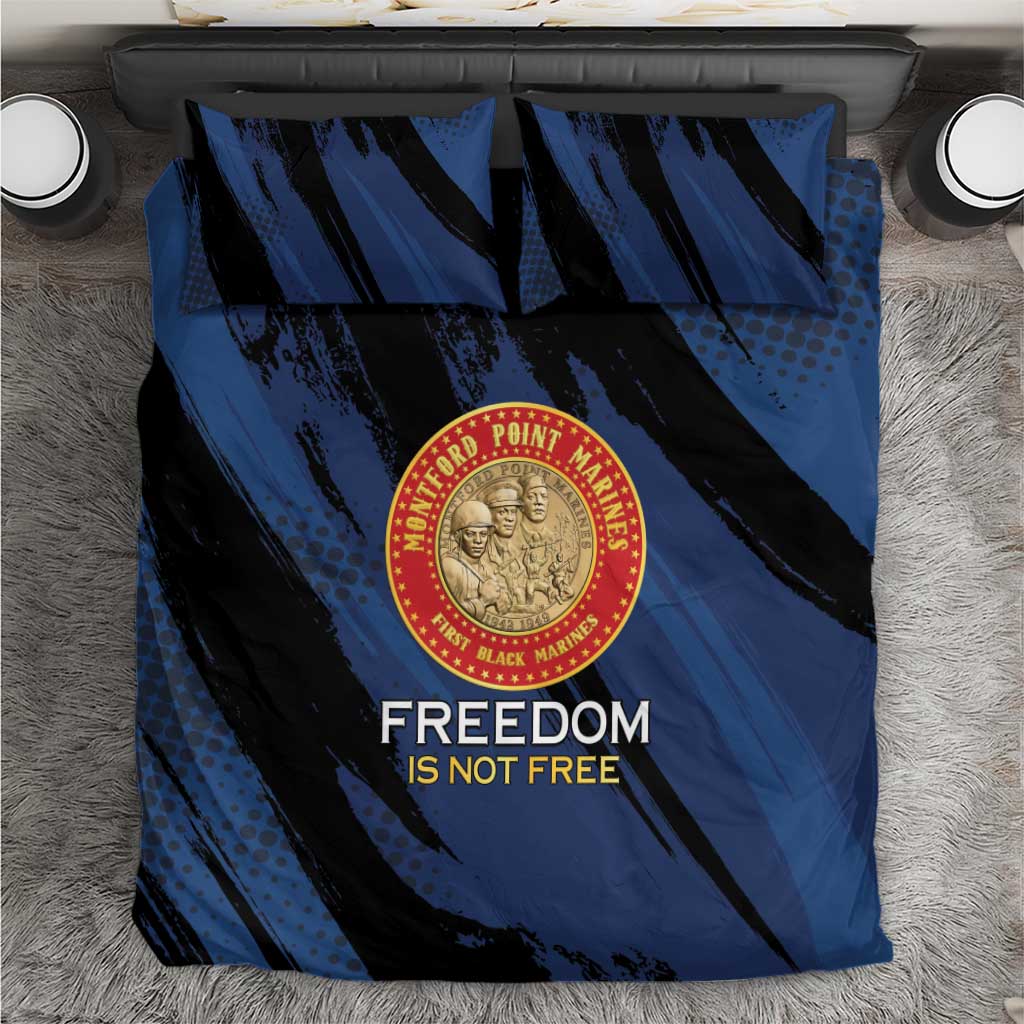 Proud to Honor Montford Point Marines Bedding Set Freedom Is Not Free - Blue - Wonder Print Shop