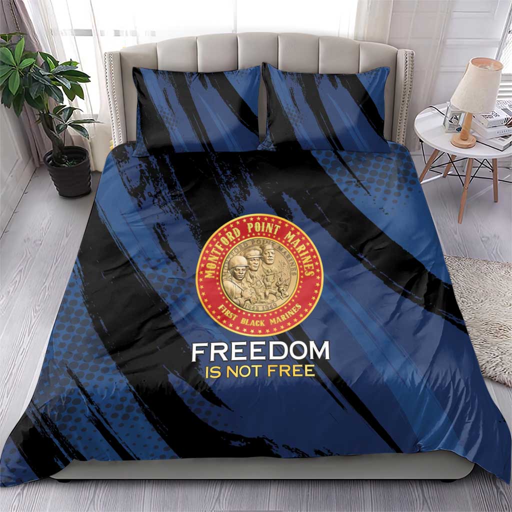 Proud to Honor Montford Point Marines Bedding Set Freedom Is Not Free - Blue - Wonder Print Shop