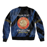 Personalized Proud to Honor Montford Point Marines Bomber Jacket Freedom Is Not Free - Blue - Wonder Print Shop