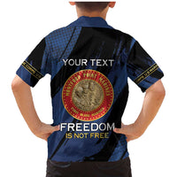 Personalized Proud to Honor Montford Point Marines Family Matching Mermaid Dress and Hawaiian Shirt Freedom Is Not Free - Blue - Wonder Print Shop