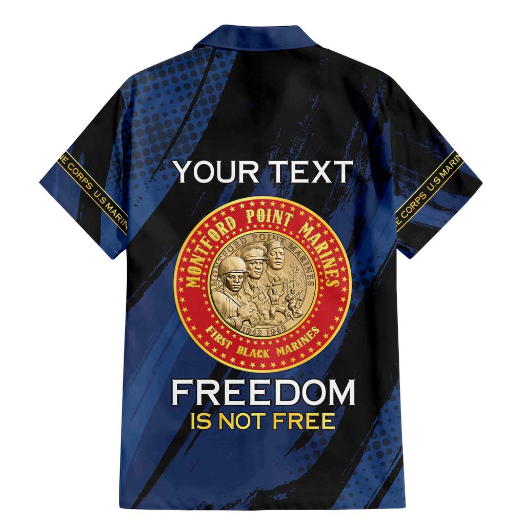 Personalized Proud to Honor Montford Point Marines Family Matching Mermaid Dress and Hawaiian Shirt Freedom Is Not Free - Blue - Wonder Print Shop