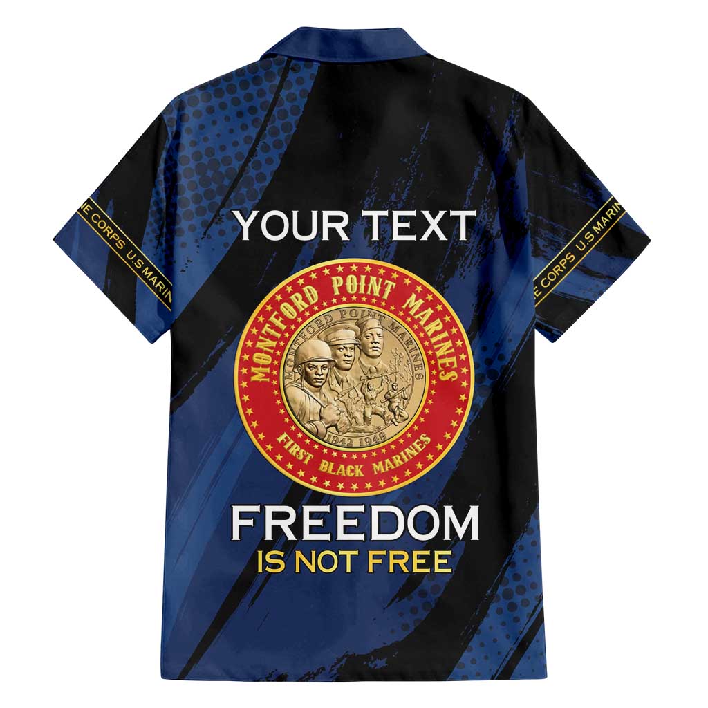 Personalized Proud to Honor Montford Point Marines Family Matching Summer Maxi Dress and Hawaiian Shirt Freedom Is Not Free - Blue - Wonder Print Shop