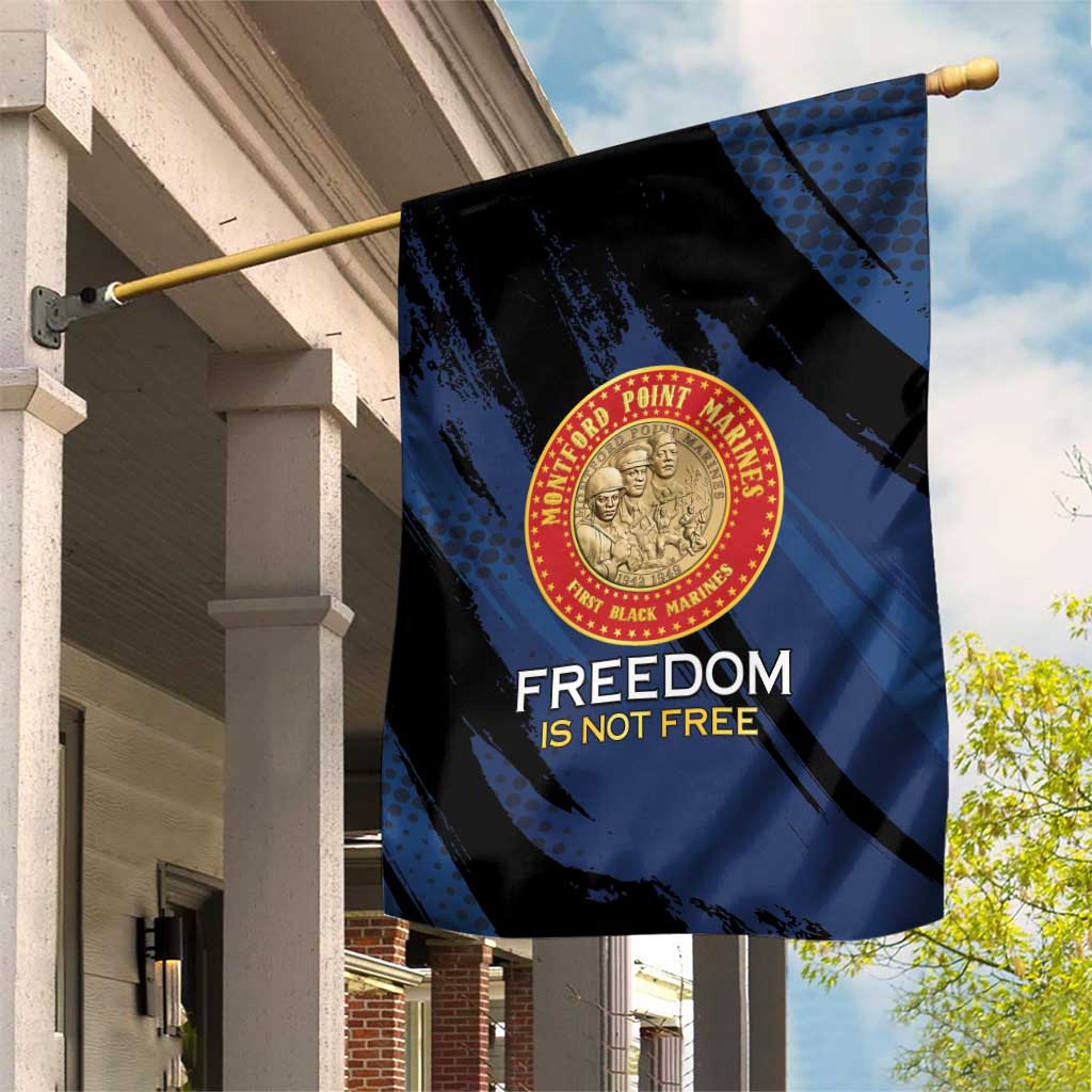 Proud to Honor Montford Point Marines Garden Flag Freedom Is Not Free - Blue - Wonder Print Shop