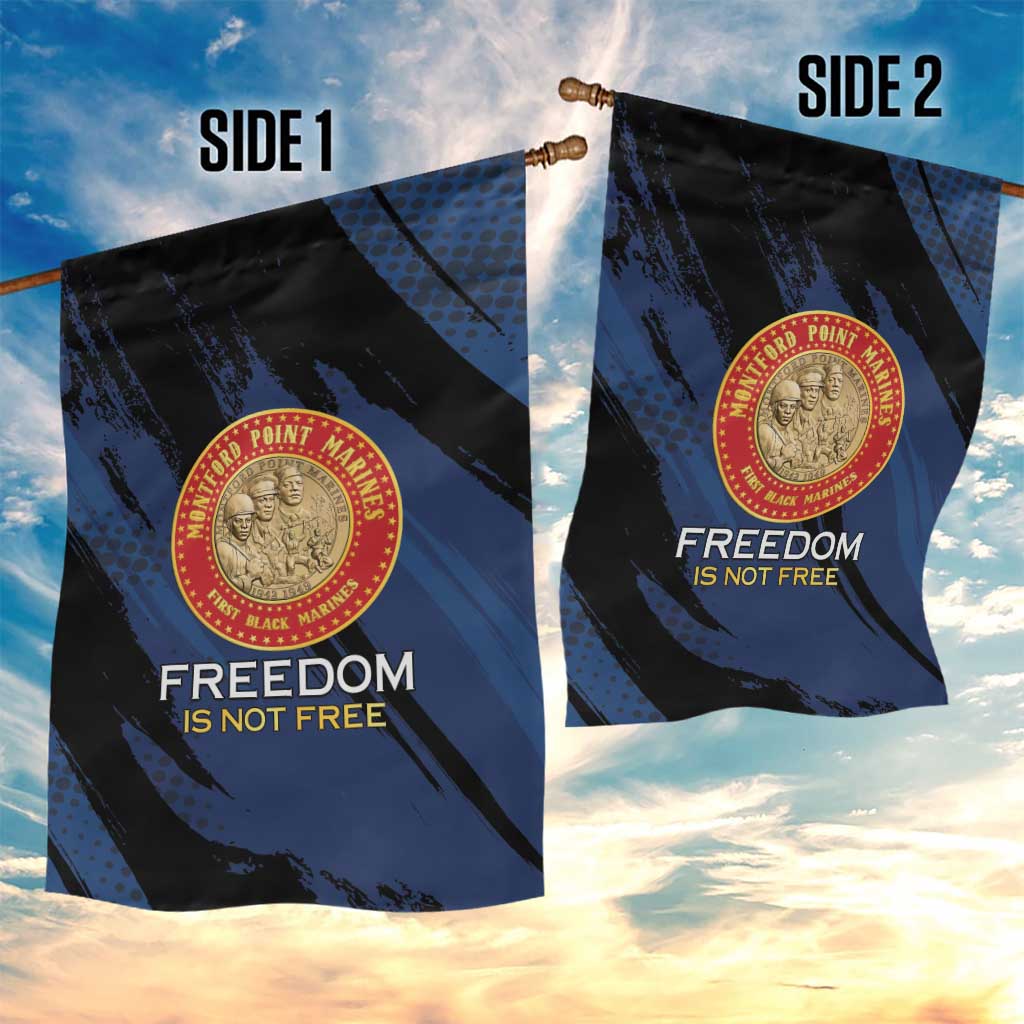 Proud to Honor Montford Point Marines Garden Flag Freedom Is Not Free - Blue - Wonder Print Shop