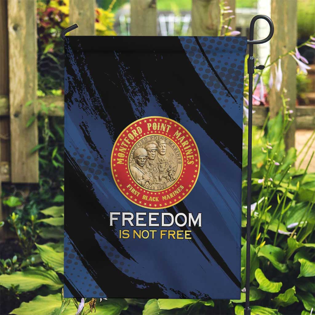Proud to Honor Montford Point Marines Garden Flag Freedom Is Not Free - Blue - Wonder Print Shop