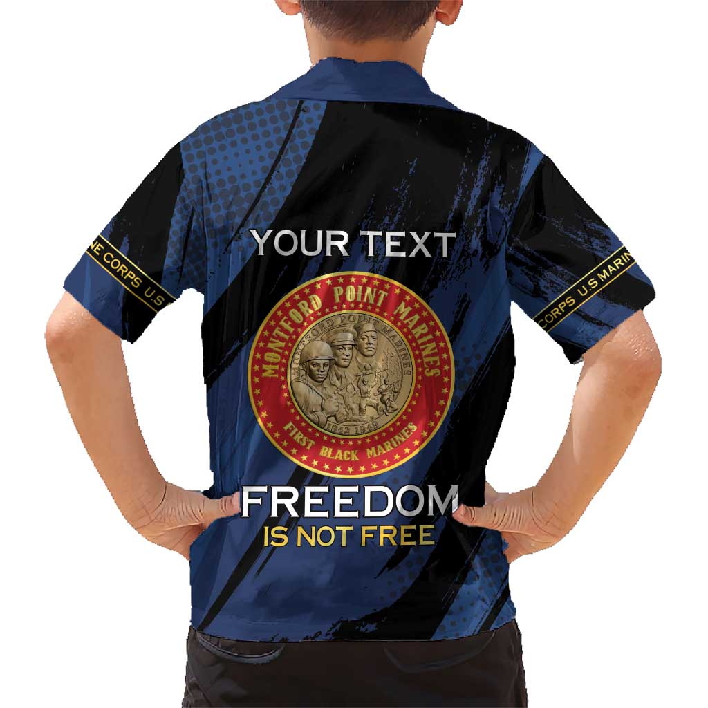 Personalized Proud to Honor Montford Point Marines Hawaiian Shirt Freedom Is Not Free - Blue - Wonder Print Shop