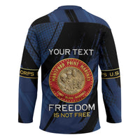 Personalized Proud to Honor Montford Point Marines Hockey Jersey Freedom Is Not Free - Blue - Wonder Print Shop