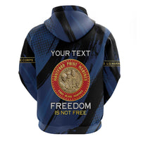 Personalized Proud to Honor Montford Point Marines Hoodie Freedom Is Not Free - Blue - Wonder Print Shop