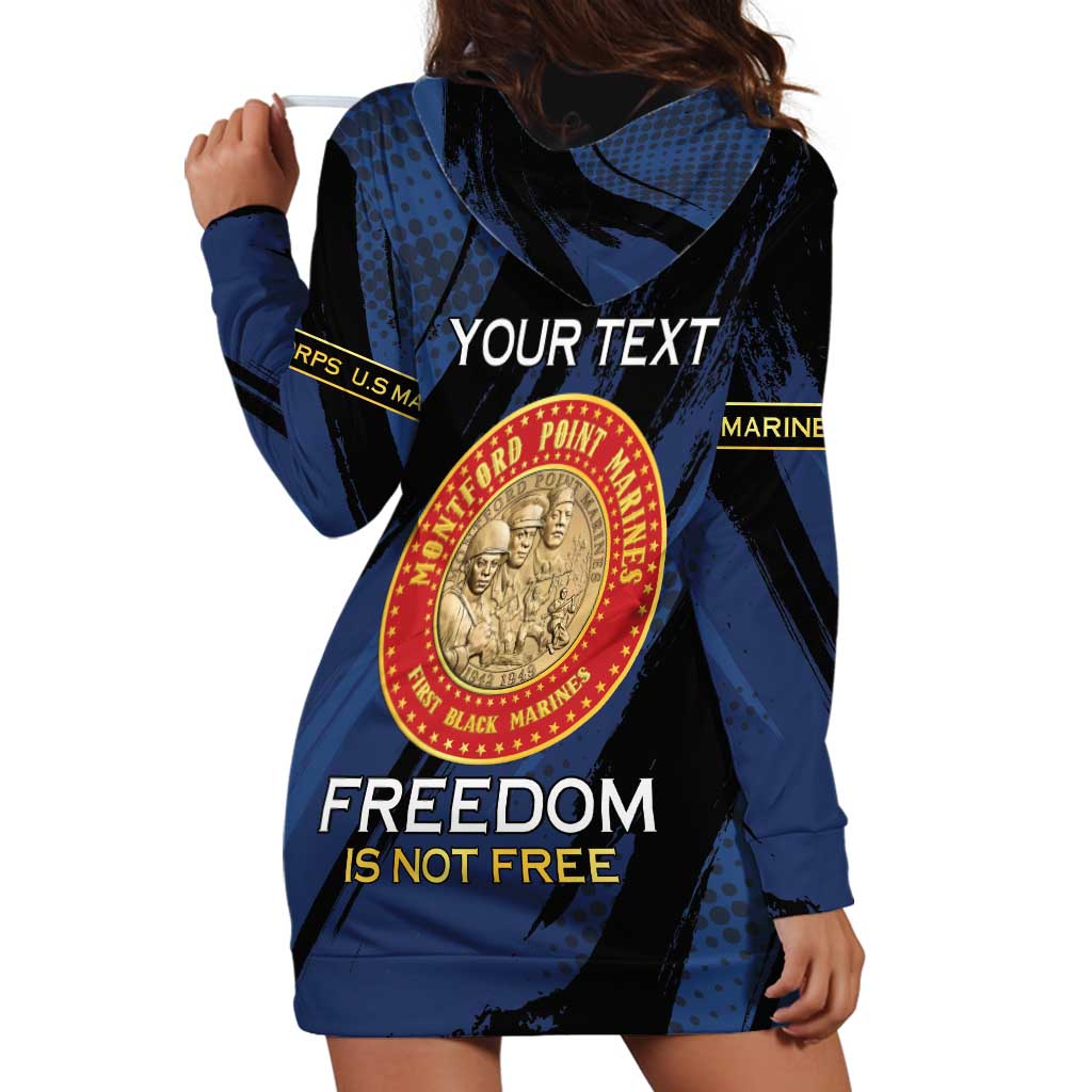Personalized Proud to Honor Montford Point Marines Hoodie Dress Freedom Is Not Free - Blue - Wonder Print Shop