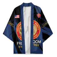 Personalized Proud to Honor Montford Point Marines Kimono Freedom Is Not Free - Blue - Wonder Print Shop