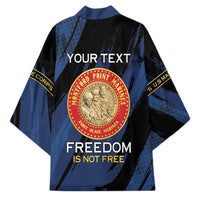 Personalized Proud to Honor Montford Point Marines Kimono Freedom Is Not Free - Blue - Wonder Print Shop